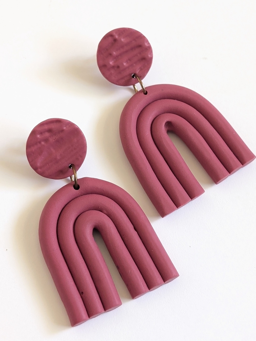 Red Arch Statement Earrings